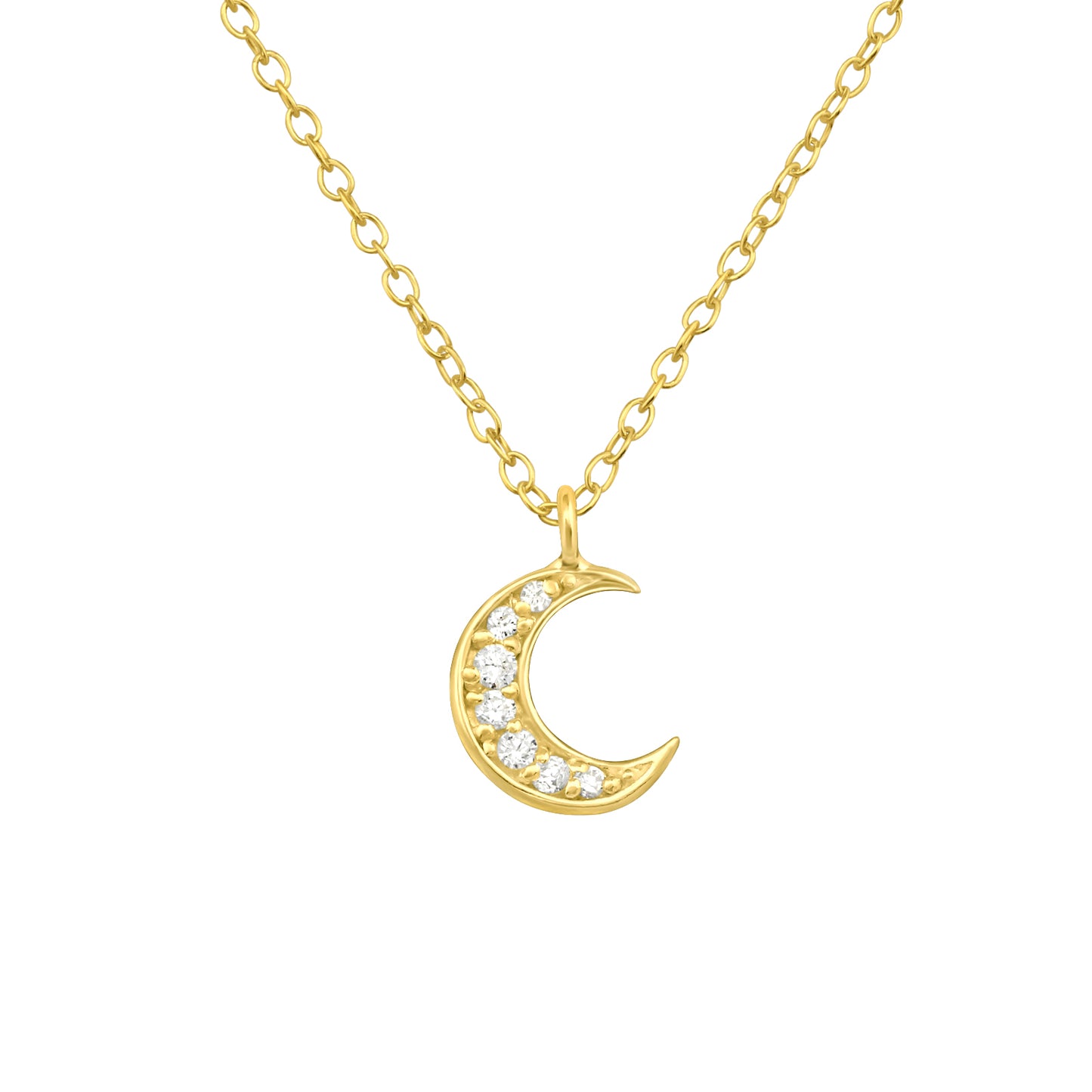 Halbmond-Halskette aus 925 Sterling Silber